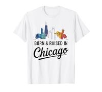 Chicago City - Né et élevé à Chicago - Horizon de Chicago T-Shirt