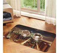 Chicago City Tapis d'alimentation en cuir absorbant antidérapant pour nourriture et eau - Séchage rapide - 40 x 60 cm