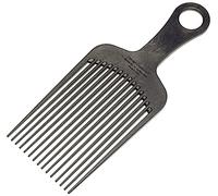 Chicago Comb Grand pic à cheveux en fibre de carbone, antistatique, 19 cm, fabriqué aux États-Unis, noir graphite, XL
