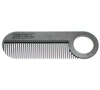 Chicago Comb Peigne en fibre de carbone modèle 2, fabriqué aux États-Unis, antistatique, 10 cm de long, dents fines, peigne de poche et de voyage, pour cheveux fins, barbe et moustache