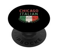 Chicago Drapeau Italien Little Italy Quartier Illinois PopSockets PopGrip Adhésif