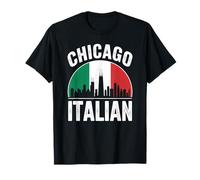 Chicago Drapeau Italien Little Italy Quartier Illinois T-Shirt