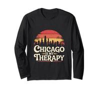 Chicago est ma thérapie J'adore Chicago I Red Heart Chicago Manche Longue