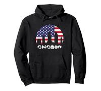 Chicago, États-Unis, Amérique du Midwest, Drapeau, Grunge, Illinois, Windy City Sweat à Capuche