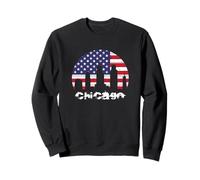 Chicago, États-Unis, Amérique du Midwest, Drapeau, Grunge, Illinois, Windy City Sweatshirt