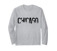 Chicago Illinois Chi Skyline City Vintage Pride Manche Longue