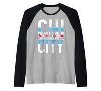 Chicago Illinois Chi Skyline City Vintage Pride Manche Raglan