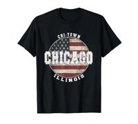 Chicago Illinois, Drapeau américain Vintage T-Shirt Graphique avec Valeur