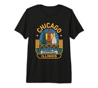 Chicago, Illinois, États-Unis, né et élevé T-Shirt Haut de Gamme