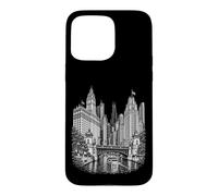 Chicago Illinois Horizon River Art Noir et Blanc Coque pour iPhone 15 Pro Max