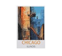 Chicago Illinois，Jigsaw Puzzles Puzzle, 1000 Pièces en Papier Adultes Puzzles, Enfants Cerveau IQ Développement Cadeau（50x70cm）-FR36