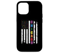 Chicago Illinois LGBTQ Gay Pride Month American Flag Rainbow Coque pour iPhone 12/12 Pro