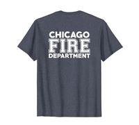 Chicago Illinois Pompiers Pompiers T-Shirt, Homme, Bleu Chiné, M