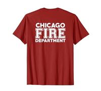 Chicago Illinois Pompiers Pompiers T-Shirt, Homme, Canneberge, S