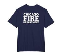 Chicago Illinois Pompiers Pompiers T-Shirt, Homme Grandes Tailles, Bleu Marine, 6X Tall