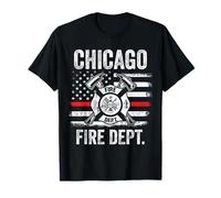 Chicago Illinois Pompiers Thin Red Line Pompier T-Shirt