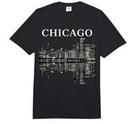 Chicago Illinois Skyline City Reflection Urban Comfort Colors Adult Heavyweight T-Shirt