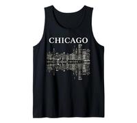 Chicago Illinois Skyline City Reflection Urban Débardeur
