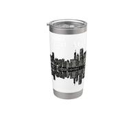 Chicago Illinois Skyline City Reflection Urban Gobelet isotherme en acier inoxydable double paroi