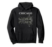 Chicago Illinois Skyline City Reflection Urban Sweat à Capuche