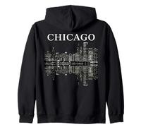 Chicago Illinois Skyline City Reflection Urban Sweat à Capuche