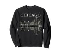 Chicago Illinois Skyline City Reflection Urban Sweatshirt