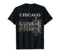 Chicago Illinois Skyline City Reflection Urban T-Shirt