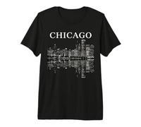 Chicago Illinois Skyline City Reflection Urban T-Shirt Haut de Gamme