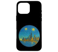 Chicago Illinois Skyline - Van Gogh Starry Night Style Coque pour iPhone 16 Pro Max