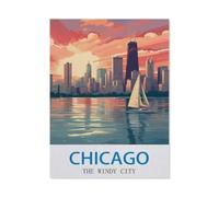 Chicago, la Ville du Vent, Illinois，Adultes Puzzle Impossible De 1000 Pièces Décompression Jeu De Cadeaux Éducatifs pour Adultes（50x70cm）-CM52
