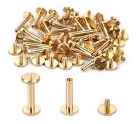 Chicago Lot de 25 vis de reliure, 4 mm x 18 mm, poste de reliure, écrou Phillips de 10 mm, pour décoration du cuir, scrapbooking, album photo, reliure de livres (laiton, 25 pièces)