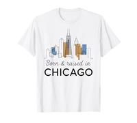 Chicago - Né et élevé à Chicago - Horizon de Chicago T-Shirt