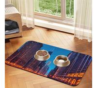 Chicago Night Print Nappe en cuir absorbant pour chiens et chats 60 x 40 cm Épaisseur 4 mm