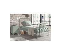 CHICAGO - Pack Lit 90x200cm + Chevet Métal Poudré Vert Olive - Altobuy Vert