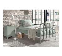 CHICAGO - Pack Lit 90x200cm + Chevet Métal Poudré Vert Olive - Altobuy Vert G