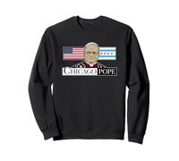 Chicago Pape Leo XIV avec Drapeau américain et Chicago Sweatshirt