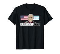 Chicago Pape Leo XIV avec Drapeau américain et Chicago T-Shirt