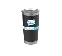 Chicago Pape Leo XIV avec drapeau de Chicago Gobelet isotherme en acier inoxydable double paroi