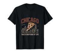 Chicago Plat profond Pizza Skyline Pride T-Shirt