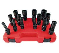Chicago Pneumatic SS4014DU - Lot de 14 douilles à choc carrées 1/2", SAE, profondes, universelles, SS4014DU