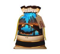 Chicago Pochettes élégantes avec cordon de serrage, sacs cadeaux réutilisables avec cordon de serrage, parfaits pour les vacances et les fêtes