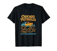 Chicago Potholes Gods Rollercoaster années 80 rétro T-Shirt