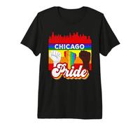 Chicago Pride Rainbow Gay Pride Flag Funny LGBT T-Shirt Haut de Gamme