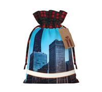 Chicago Reflect Print Sac à cordon de serrage respectueux de l'environnement réutilisable pour anniversaire, fête de mariage