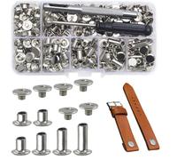Chicago Screws, Leather Rivets, Assorted Bolts Accessories, 100 Pcs for Jackets Clothes Leathercraft Bag Shoes Repair Bookbinding Decorate Reliable Personal DIY Gear Set Professional Fixer Part
