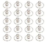 Chicago Screws Nail, Rivet à tête Ronde avec Anneaux de Traction en Fer chromé, pour Assemblage de Cuir et Accessoires DIY, argenté, 8x19mm, 20 pièces