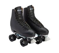 CHICAGO Skates Patins à roulettes doublés en Cuir pour Homme - Patins à roulettes Classiques Noirs - Pointure 38