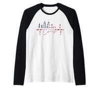 Chicago Skyline Battement de Cœur ÉTATS-Unis J'aime Chicago Manche Raglan