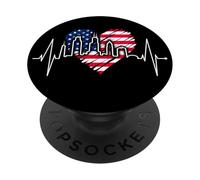 Chicago Skyline Battement de Cœur ÉTATS-Unis J'aime Chicago PopSockets PopGrip Adhésif