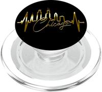 Chicago Skyline Battement de Cœur ÉTATS-Unis J'aime Chicago PopSockets PopGrip pour MagSafe